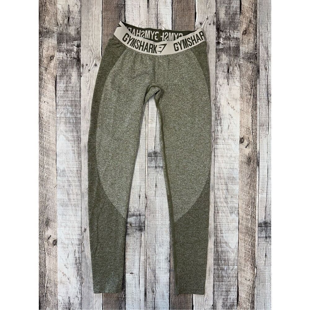 Gymshark Womens Olive Green Stretchy Workout Gym Weight Lift Athletic Leggings